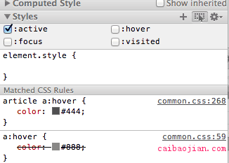hover-focus Viewing the states in Chrome