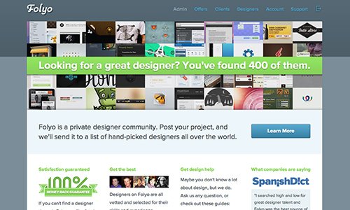 folyo Folyo, a private job board for freelance design projects.