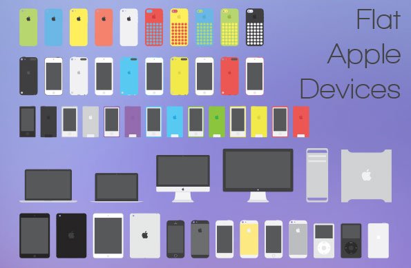 Apple Flat Devices Pack Free PSD